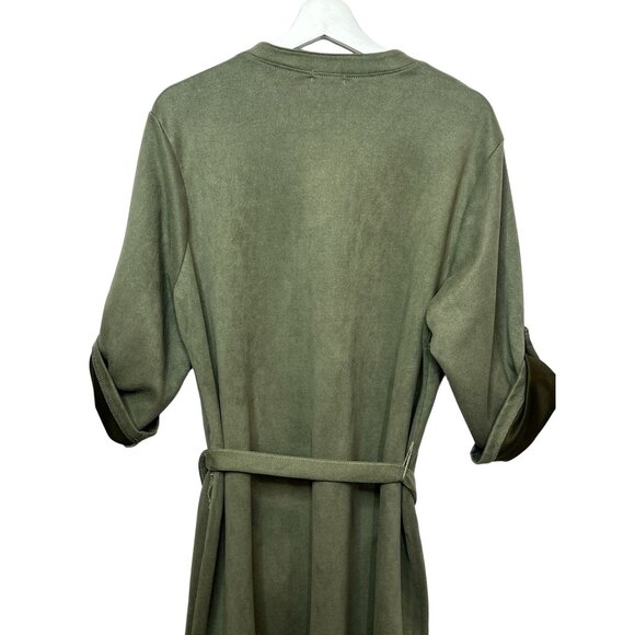 J for Justify Womens 3X Faux Suede Tunic Top Button Front Belted Casual Plus - Picture 11 of 13